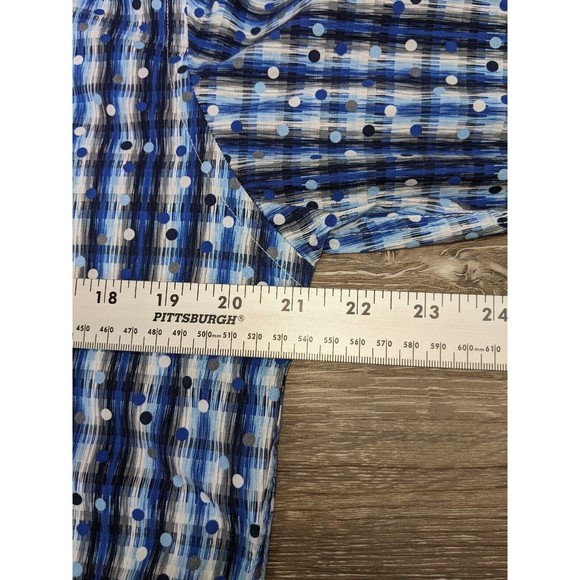 Visconti Black Long Sleeve Blue Design Button Up Shirt Men's Size Large - Picture 7 of 7